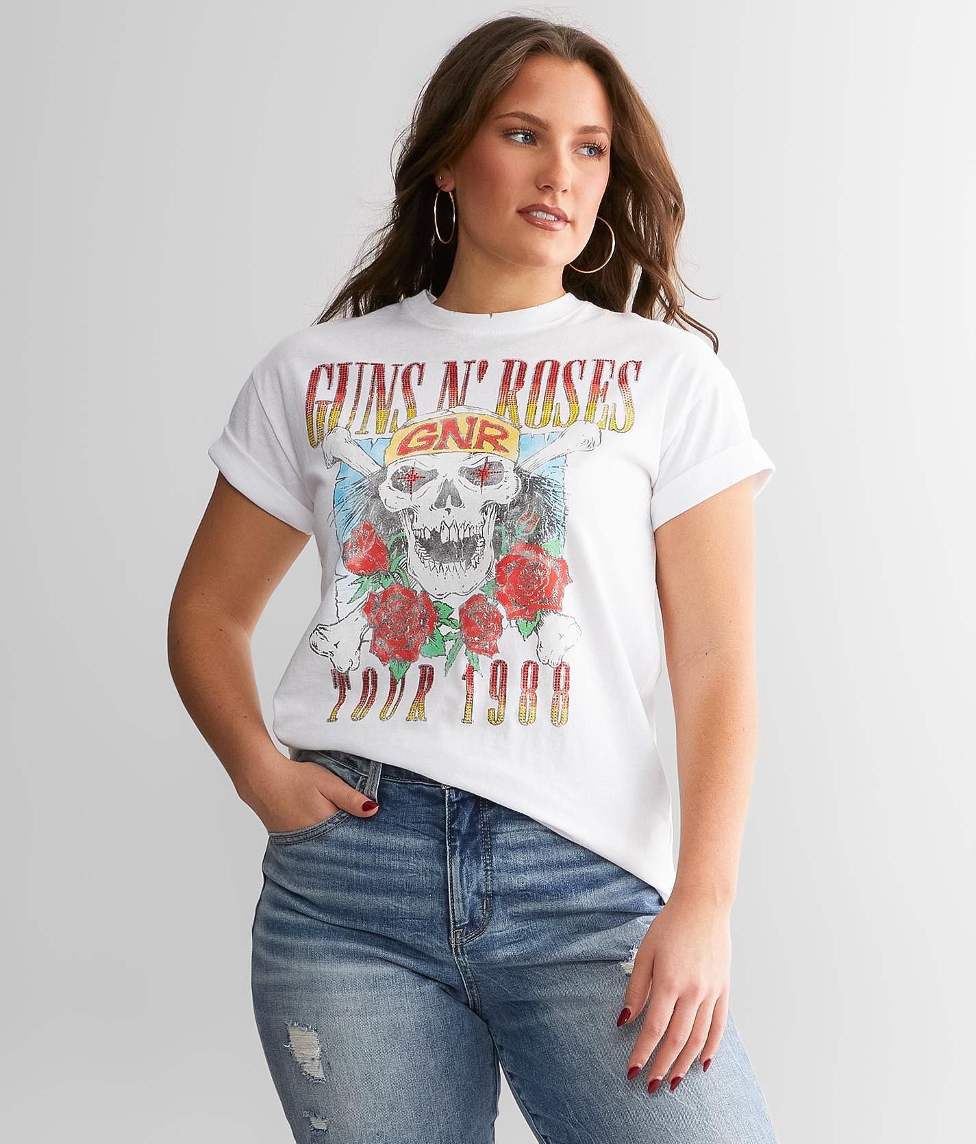 Guns N' Roses Band T-Shirt  - White - female - Size: Large