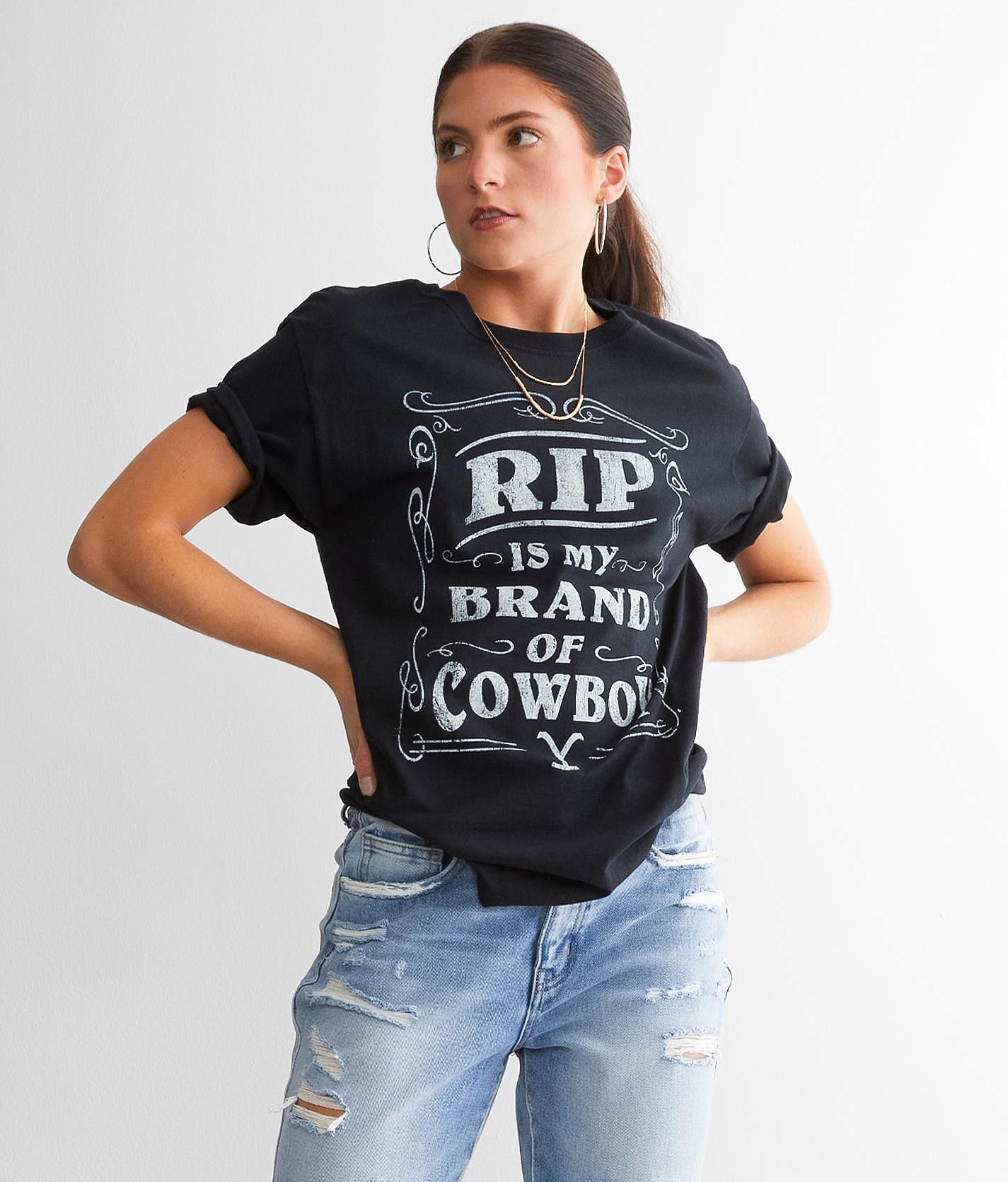 Yellowstone Rip Is My Brand Of Cowboy T-Shirt  - Black - female - Size: Small