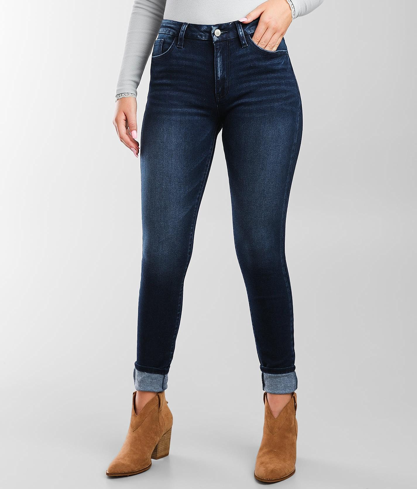 KanCan Signature;KanCan Kan Can Signature Kurvy Mid-Rise Ankle Skinny Jean  - female - Size: 27x28;Short;X-Short;Ankle