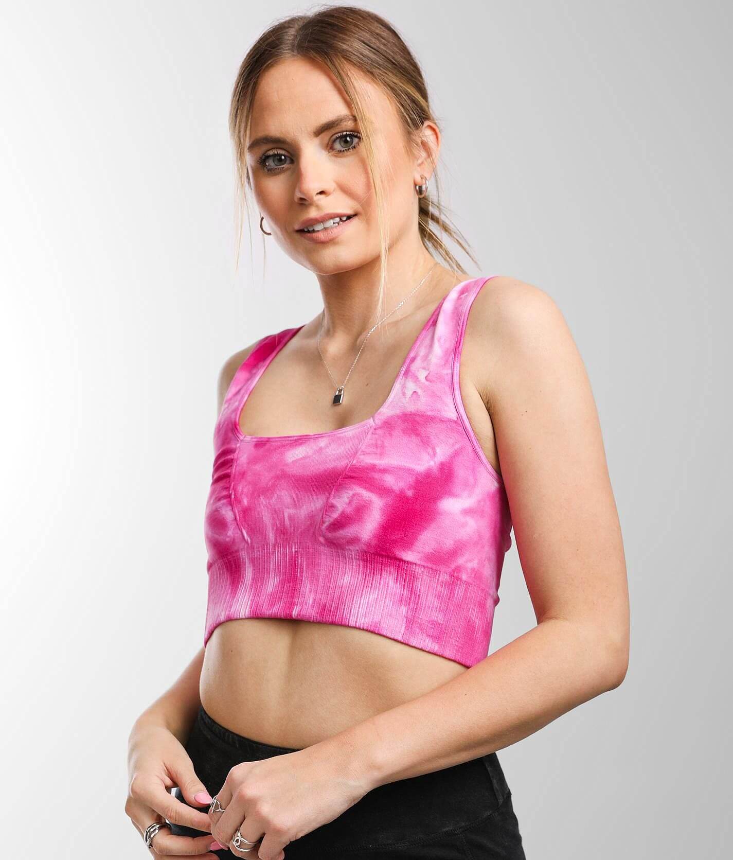 Free People Good Karma Tie Dye Active Bralette  - Pink - female - Size: Extra Small
