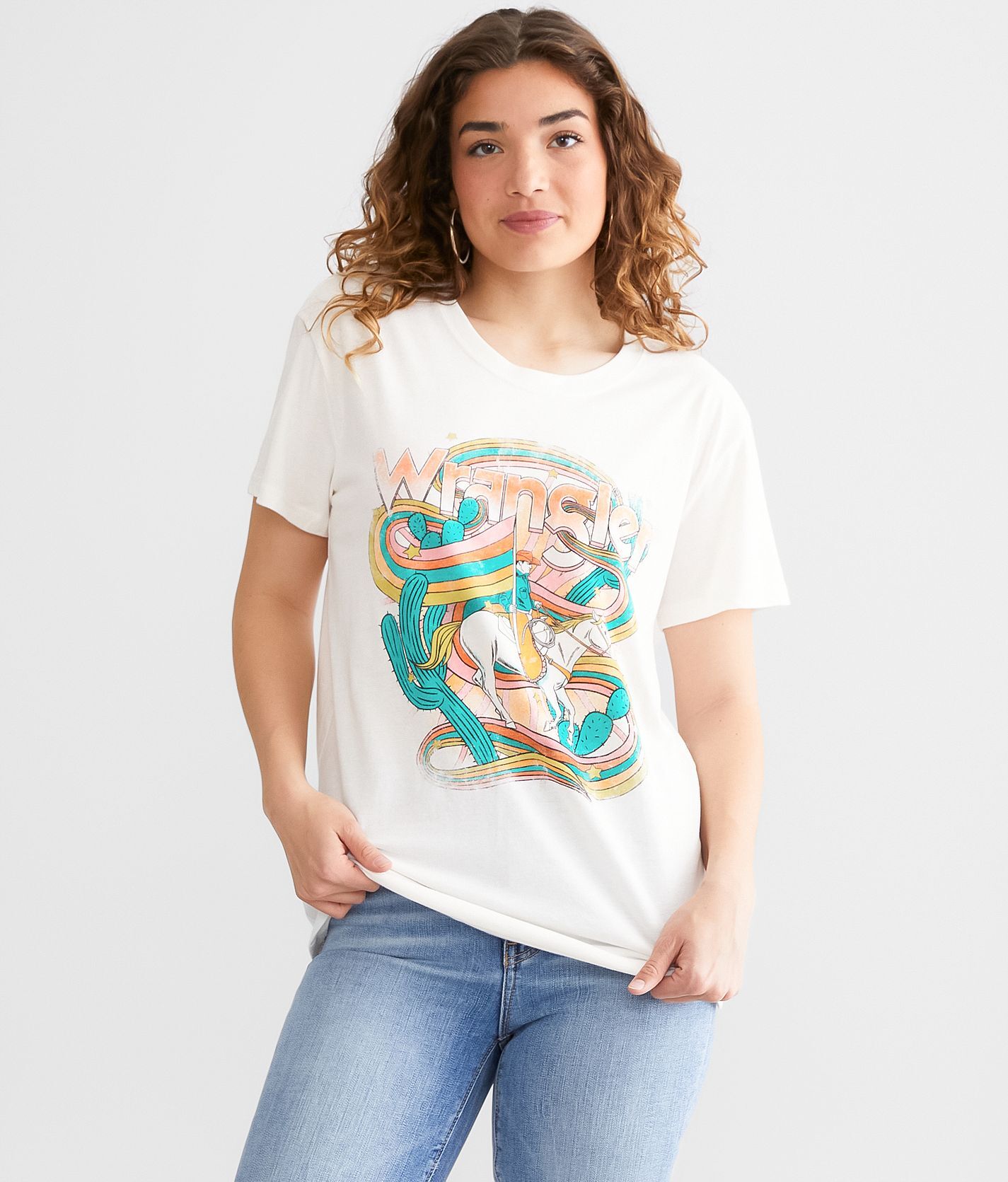 Wrangler Boyfriend Retro T-Shirt  - White - female - Size: Medium