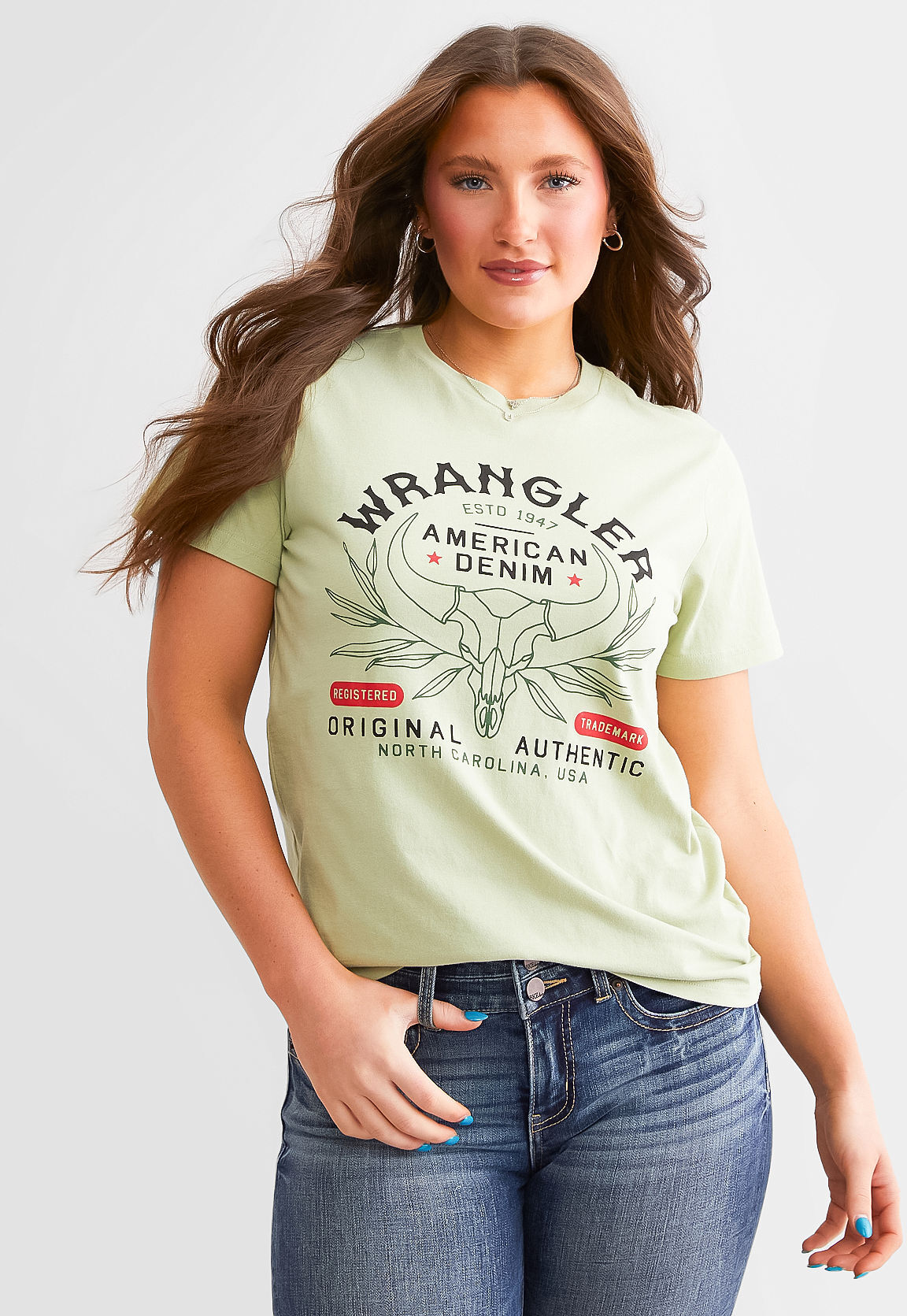 Wrangler Retro Western T-Shirt  - Green - female - Size: Small