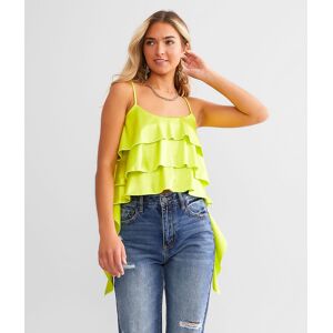 Gee Gee Clothing Satin Ruffle Tank Top  - Green - female - Size: Medium