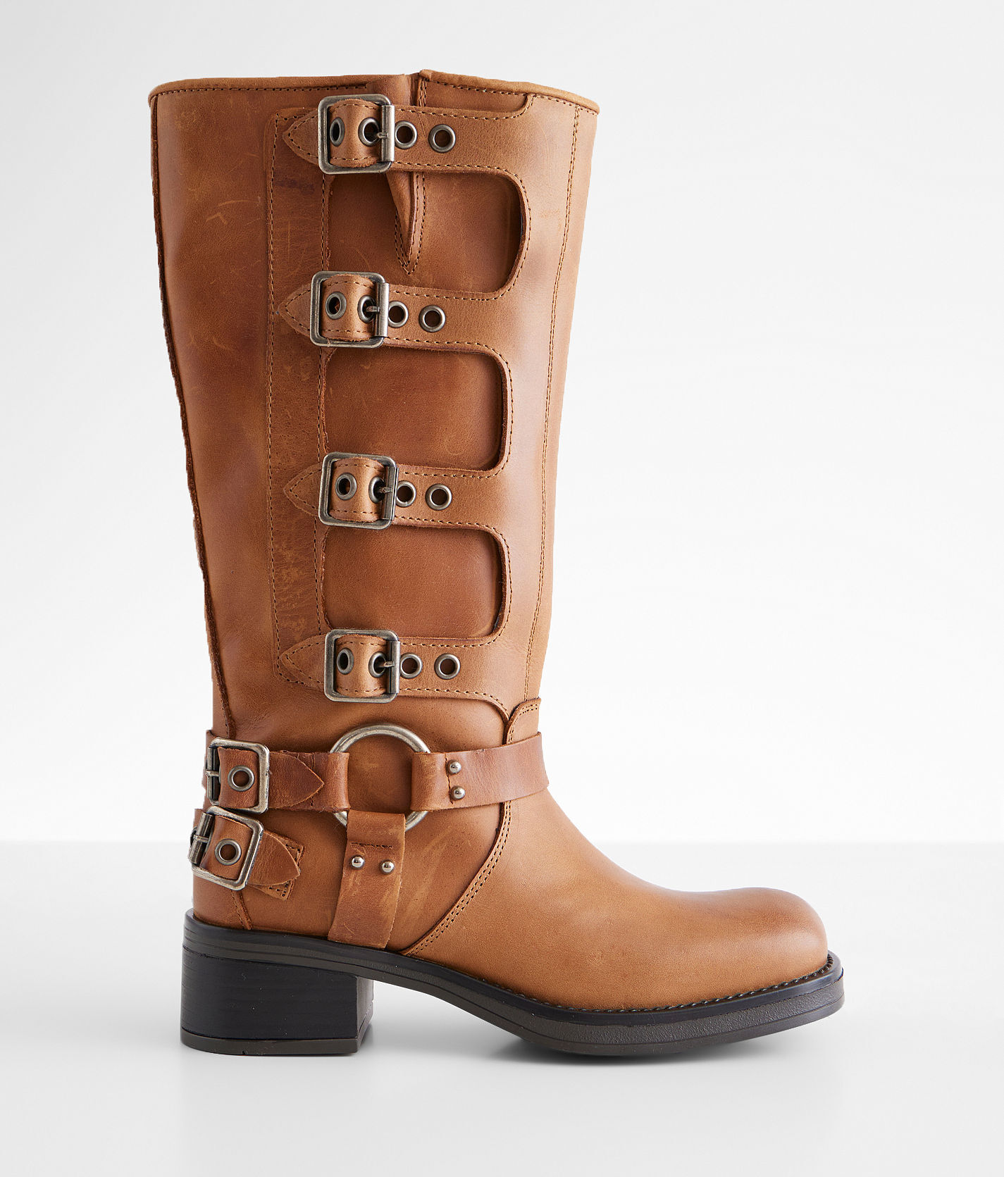 Steve Madden Brocks Moto Leather Lug Boot  - Brown - female - Size: 5.5