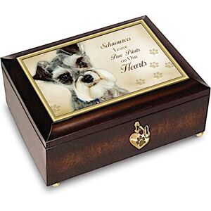 The Bradford Exchange Schnauzers Leave Paw Prints On Our Hearts Music Box The Bradford Exchange Schnauzers Leave Paw Prints On Our Hearts Music Box