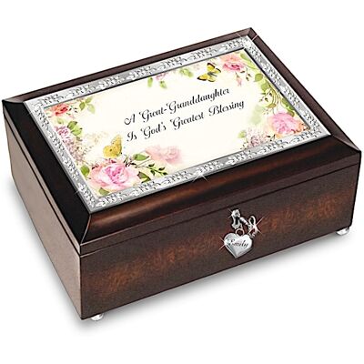 The Bradford Exchange A Great-Granddaughter Is God's Greatest Blessing Personalized Music Box The Bradford Exchange A Great-Granddaughter Is God's Greatest Blessing Personalized Music Box
