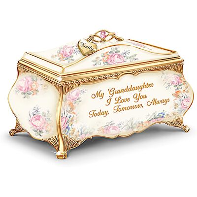 The Bradford Exchange My Granddaughter, I Love You Personalized Heirloom Porcelain Music Box The Bradford Exchange My Granddaughter, I Love You Personalized Heirloom Porcelain Music Box