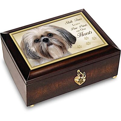 The Bradford Exchange Shih Tzus Leave Paw Prints On Our Hearts Music Box The Bradford Exchange Shih Tzus Leave Paw Prints On Our Hearts Music Box