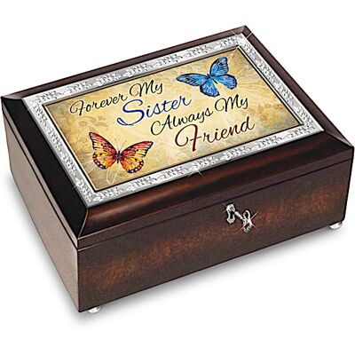 The Bradford Exchange Forever My Sister, Always My Friend Handcrafted Music Box The Bradford Exchange Forever My Sister, Always My Friend Handcrafted Music Box
