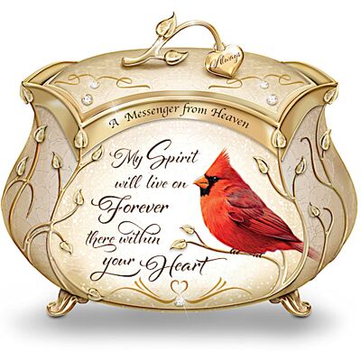 The Bradford Exchange James Hautman A Messenger From Heaven Cardinal Music Box with 22K Gold Accents: Sympathy Gift, Memorial Keepsake The Bradford Exchange James Hautman A Messenger From Heaven Cardinal Music Box with 22K Gold Accents: Sympathy Gift, Memorial Keepsake