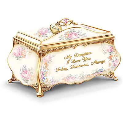 The Bradford Exchange My Daughter, I Love You Personalized Heirloom Rose Music Box The Bradford Exchange My Daughter, I Love You Personalized Heirloom Rose Music Box
