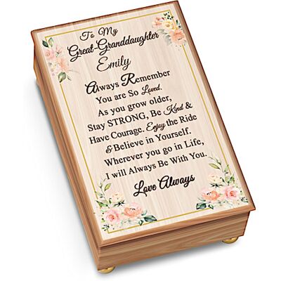 The Bradford Exchange Great-Granddaughter Music Box Personalized With Her Name The Bradford Exchange Great-Granddaughter Music Box Personalized With Her Name