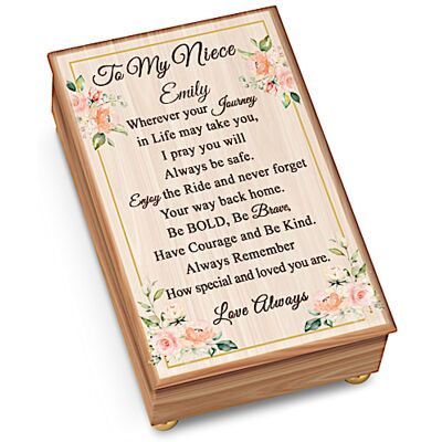 The Bradford Exchange To My Niece Wooden Music Box Personalized With Her Name The Bradford Exchange To My Niece Wooden Music Box Personalized With Her Name