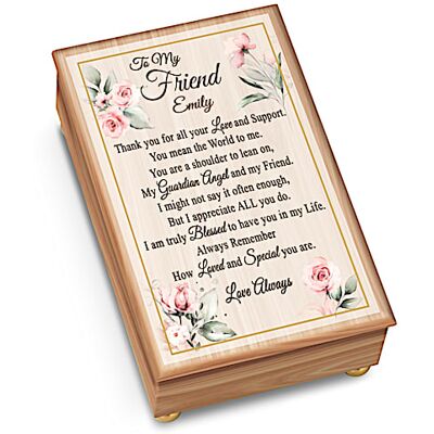 The Bradford Exchange Wooden Music Box Personalized With Your Friend's Name The Bradford Exchange Wooden Music Box Personalized With Your Friend's Name