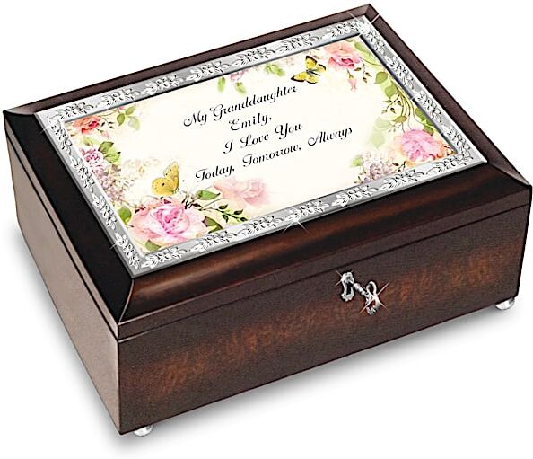 The Bradford Exchange "Granddaughter, I Love You Always" Music Box with Personalized Sentiment