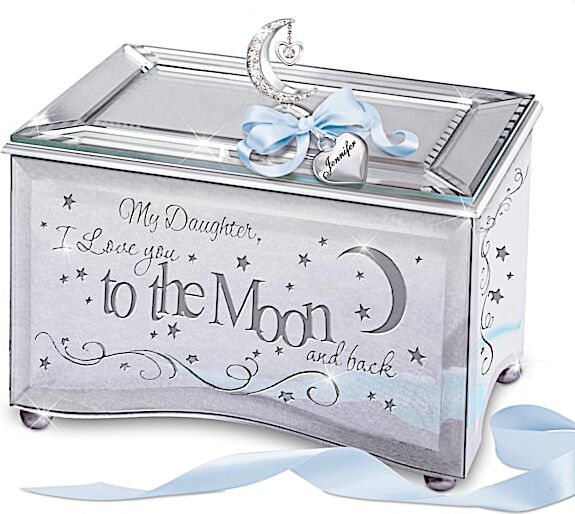 The Bradford Exchange My Daughter, I Love You To The Moon Personalized Mirrored Music Box