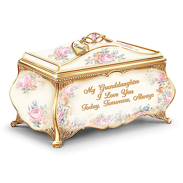 The Bradford Exchange My Granddaughter, I Love You Personalized Heirloom Porcelain Music Box