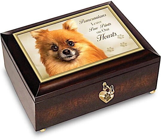 The Bradford Exchange Pomeranians Leave Paw Prints On Our Hearts Music Box