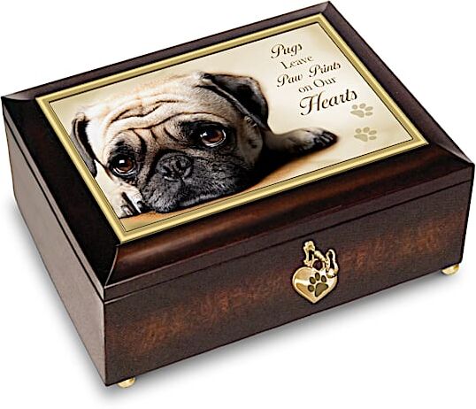 The Bradford Exchange Pugs Leave Paw Prints On Our Hearts Music Box