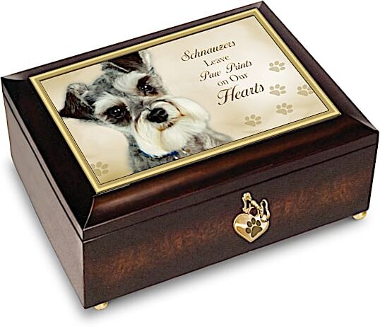 The Bradford Exchange Schnauzers Leave Paw Prints On Our Hearts Music Box