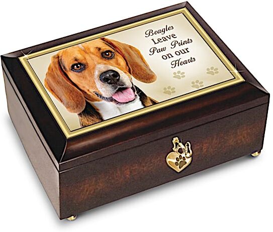 The Bradford Exchange Beagles Leave Paw Prints On Our Hearts Music Box