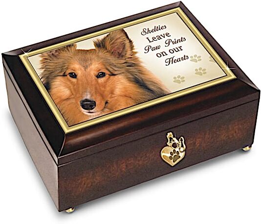 The Bradford Exchange Shelties Leave Paw Prints On Our Hearts Music Box