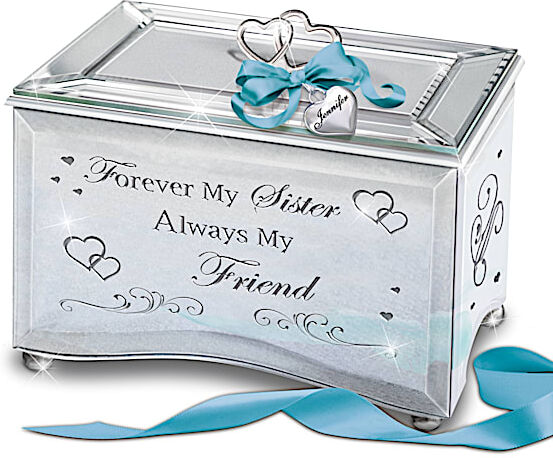 The Bradford Exchange Forever My Sister, Always My Friend Personalized Mirrored Music Box