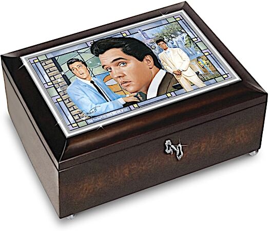 The Bradford Exchange Bruce Emmett Elvis Presley Amazing Grace Handcrafted Music Box