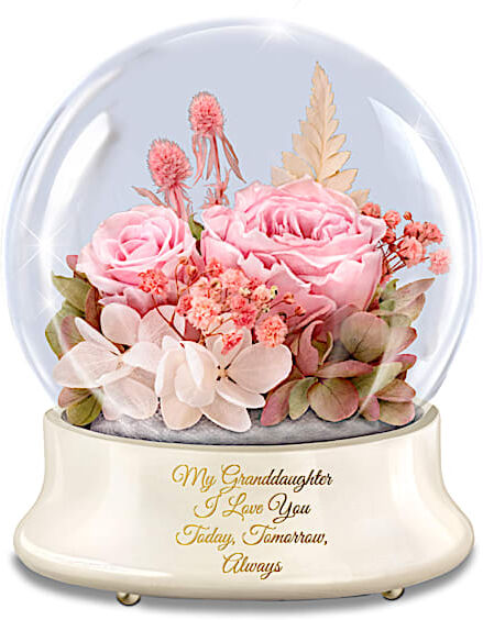 The Bradford Exchange Rotating Lighted Musical Rose Centerpiece For Granddaughter