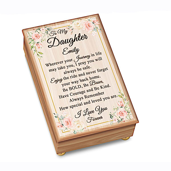 The Bradford Exchange To My Daughter Personalized Wooden Music Box