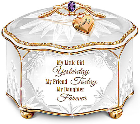 The Bradford Exchange Personalized Glass Music Box With Poem Card For Daughters