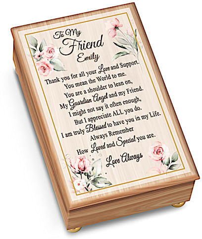 The Bradford Exchange Wooden Music Box Personalized With Your Friend's Name