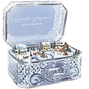 The Bradford Exchange Thomas Kinkade Holiday Reflections Crystal Music Box