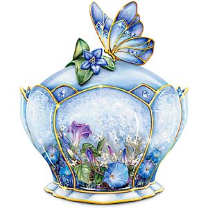 The Bradford Exchange Butterfly Floral Art Heirloom Porcelain Music Box: Whispering Wings