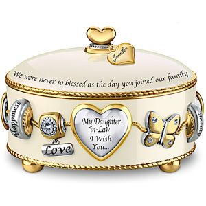 The Bradford Exchange Music Box: Daughter-In-Law, I Wish You Personalized Music Box - Personalized Jewelry