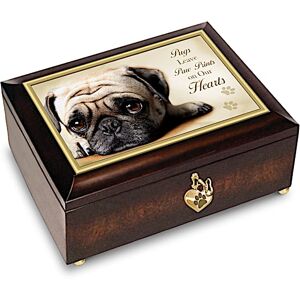 The Bradford Exchange Pugs Leave Paw Prints On Our Hearts Music Box