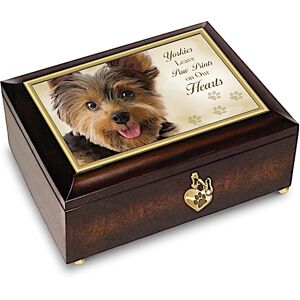 The Bradford Exchange Yorkies Leave Paw Prints On Our Hearts Music Box