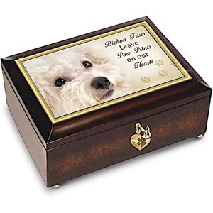 The Bradford Exchange Bichon Frises Leave Paw Prints On Our Hearts Music Box