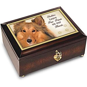 The Bradford Exchange Shelties Leave Paw Prints On Our Hearts Music Box