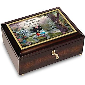 The Bradford Exchange Thomas Kinkade Mickey Mouse and Minnie Mouse Romantic Personalized Music Box