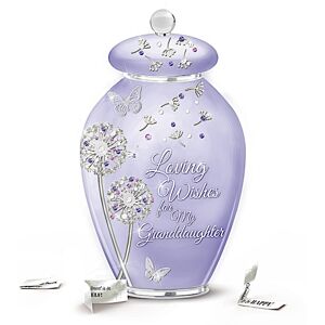 The Bradford Exchange A Year Of Wishes Heirloom Porcelain Granddaughter Musical Wish Jar