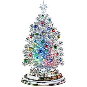 The Bradford Exchange Thomas Kinkade Silver Christmas Tree: Lights, Music, Motion