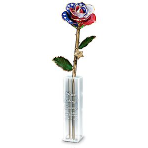 The Bradford Exchange Patriotic Personalized Preserved Rose Table Centerpiece