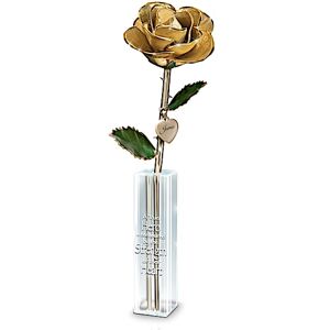 The Bradford Exchange Your Hero Personalized Golden Preserved Rose Centerpiece
