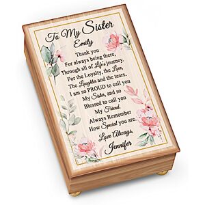The Bradford Exchange To My Sister Wooden Music Box Personalized With 2 Names