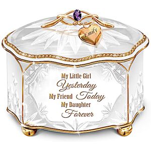 The Bradford Exchange Personalized Glass Music Box With Poem Card For Daughters