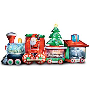 The Bradford Exchange Thomas Kinkade Studios Inflatable Holiday Train Lights Up