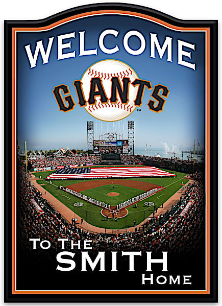 The Bradford Exchange Wall Decor: San Francisco Giants Personalized Welcome Sign Wall Decor