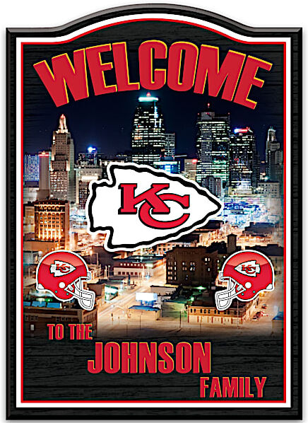 The Bradford Exchange Welcome Sign: Kansas City Chiefs Personalized Welcome Sign