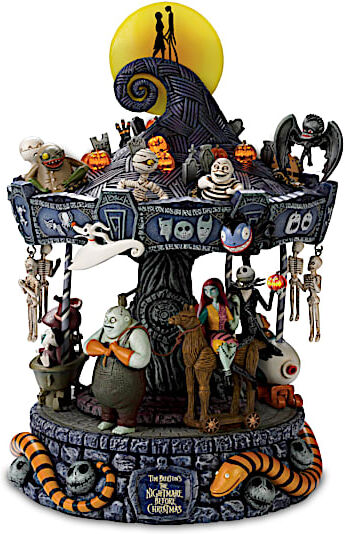 The Bradford Exchange Tim Burton's The Nightmare Before Christmas Rotating Musical Carousel: Lights Up